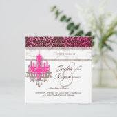 Uitnodiging voor bruiloft Chandelier Pink Brown Da (Staand voorkant)