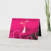 Uitnodiging voor bruiloft Deep Rasberry Calla Lill (Achterkant)