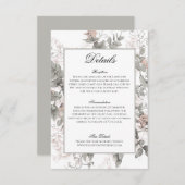 Uitnodiging voor bruiloft Details Informatie Informatiekaartje (Voorkant / Achterkant)