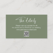 Uitnodiging voor bruiloft Details QR Online RSVP Informatiekaartje (Voorkant)