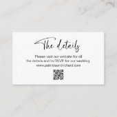 Uitnodiging voor bruiloft Details QR Online RSVP Informatiekaartje (Voorkant)