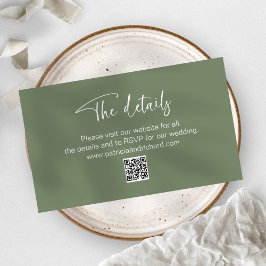Uitnodiging voor bruiloft Details QR Online RSVP Informatiekaartje