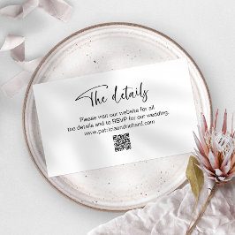 Uitnodiging voor bruiloft Details QR Online RSVP Informatiekaartje