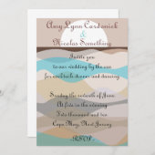 Uitnodiging voor bruiloft door Zee Ocean Beach (Voorkant / Achterkant)