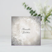 Uitnodiging voor bruiloft Elegant  Foliage & Swirl (Staand voorkant)