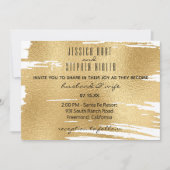 Uitnodiging voor bruiloft Elegant in zwart en goud (Voorkant)