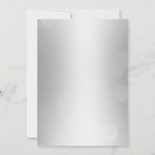 Uitnodiging voor bruiloft Elegant Silver Faux Glit (Achterkant)