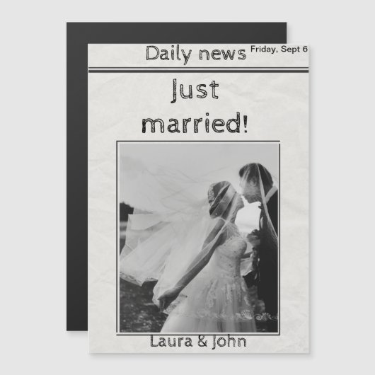 Uitnodiging voor bruiloft en feesten magnetische uitnodiging (Voorkant / Achterkant)