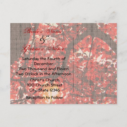 Uitnodiging voor bruiloft - Fall Leaves (Achterkant)