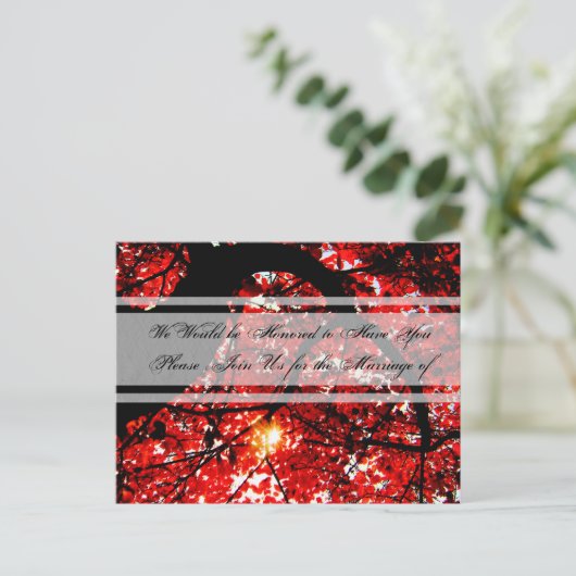 Uitnodiging voor bruiloft - Fall Leaves (Staand voorkant)