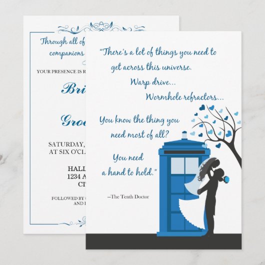 Uitnodiging voor bruiloft Fantasy Wedding (Voorkant / Achterkant)