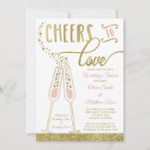 Uitnodiging voor bruiloft, Faux Glitter/Folie (Voorkant)