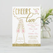 Uitnodiging voor bruiloft, Faux Glitter/Folie (Staand voorkant)