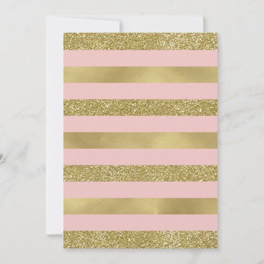 Uitnodiging voor bruiloft, Faux Glitter/Folie (Achterkant)