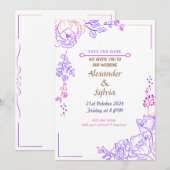 Uitnodiging voor bruiloft - Gelukkig ooit na Uitno (Voorkant / Achterkant)