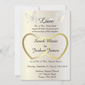 Uitnodiging voor bruiloft - Golden Hearts thema (Voorkant)