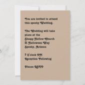 Uitnodiging voor bruiloft Halloween in Tan (Achterkant)