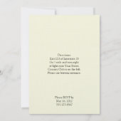  uitnodiging voor bruiloft in Black en Cream Damas (Achterkant)