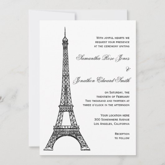 Uitnodiging voor bruiloft in de ridderriviertoren (Voorkant)