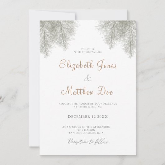 Uitnodiging voor bruiloft in het woud-bruiloft (Voorkant)