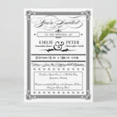 Uitnodiging voor bruiloft in zwart-wit Poster (Staand voorkant)