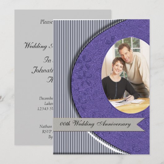 Uitnodiging voor bruiloft Jubileum (Voorkant / Achterkant)