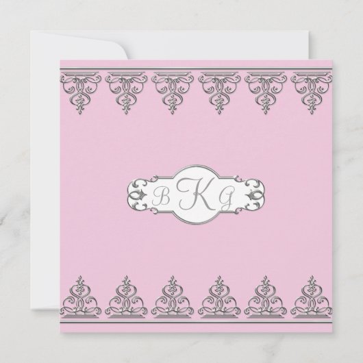 Uitnodiging voor bruiloft - Klassieke Baroque werv (Achterkant)