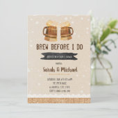 Uitnodiging voor bruiloft met bier brouwen (Staand voorkant)