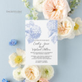 Uitnodiging voor bruiloft met Blue Hydrangea
