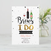 Uitnodiging voor bruiloft met brouwsel (Staand voorkant)