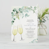 Uitnodiging voor bruiloft met brunch en bubbels (Staand voorkant)