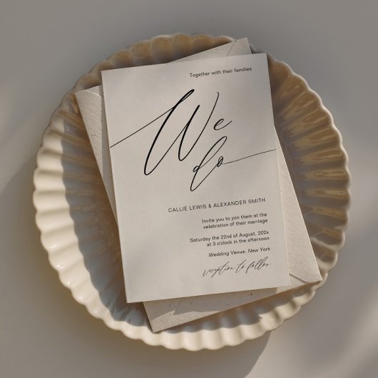 Uitnodiging voor bruiloft met Elegant Kalligrafie