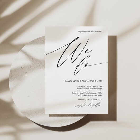 Uitnodiging voor bruiloft met Elegant Kalligrafie 