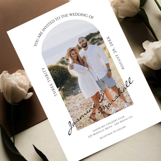 Uitnodiging voor bruiloft met fotosjabloon | bewer