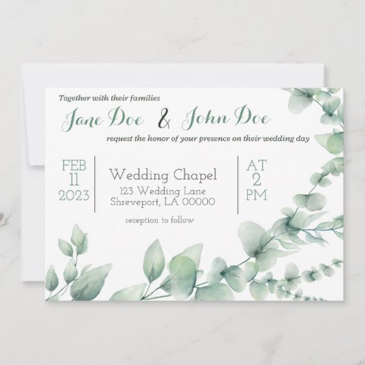 Uitnodiging voor bruiloft met Griekenland (Voorkant)