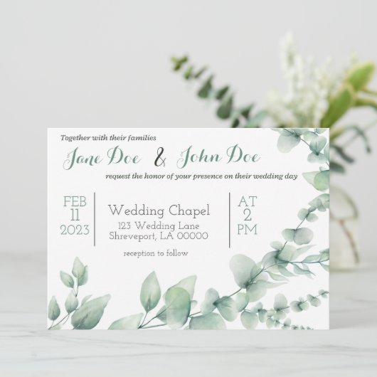 Uitnodiging voor bruiloft met Griekenland (Staand voorkant)