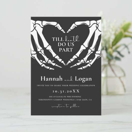 Uitnodiging voor bruiloft met halloween, Gothic We (Staand voorkant)