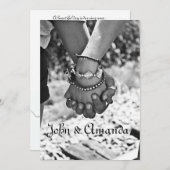 Uitnodiging voor bruiloft met handen (Voorkant / Achterkant)