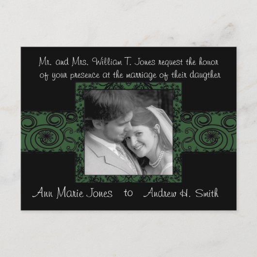 Uitnodiging voor bruiloft met je foto (Voorkant)