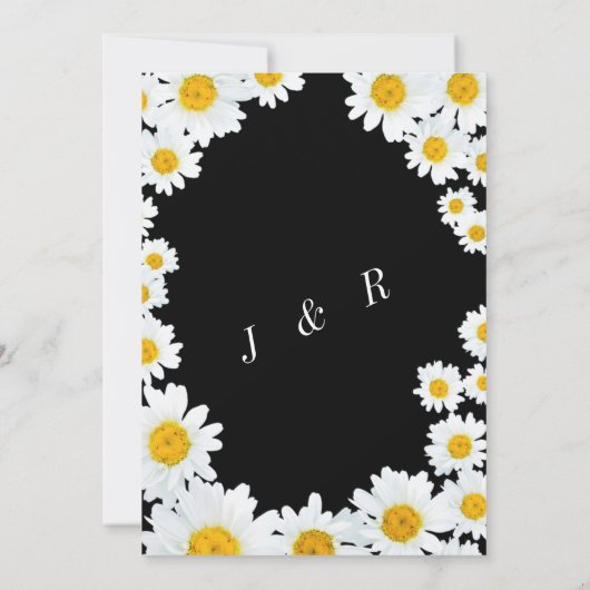 Uitnodiging voor bruiloft met Lijst Fresh Daisies (Achterkant)