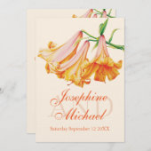 Uitnodiging voor bruiloft met lilies bruiloft (Voorkant / Achterkant)