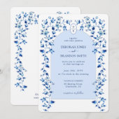 Uitnodiging voor bruiloft met Monogrammed Arch Del (Voorkant / Achterkant)