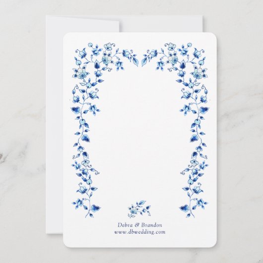 Uitnodiging voor bruiloft met Monogrammed Arch Del (Achterkant)