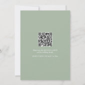 Uitnodiging voor bruiloft met QR Code Unique Flora (Achterkant)