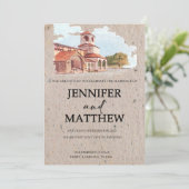 Uitnodiging voor bruiloft met Waterverf finetuning (Staand voorkant)