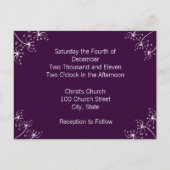 Uitnodiging voor bruiloft met witte wilde bloemen (Achterkant)