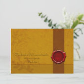 Uitnodiging voor bruiloft met zegel (Staand voorkant)