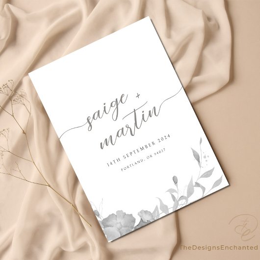 Uitnodiging voor bruiloft Minimalist Boho Floral n