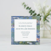 Uitnodiging voor bruiloft / Monet's Waterlelies (Staand voorkant)