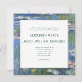 Uitnodiging voor bruiloft / Monet's Waterlelies (Voorkant)